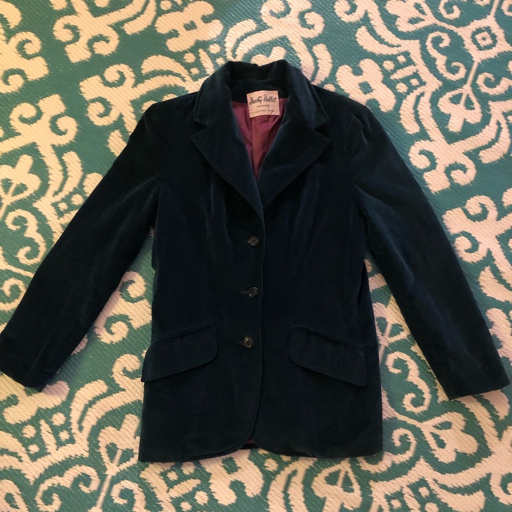 Vintage teal velvet blazer - Picture 3 of 3